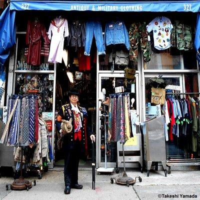 CHURCH STREET SURPLUS. Dr. Takeshi Yamada & Seara (Coney Island sea rabbit). Vintage store, Exterior view.