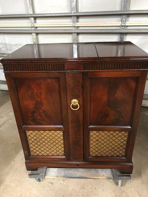 1930's radio cabinet that was damaged with Harvey now like new