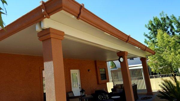 Two tones, stucco trim and posts