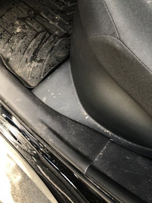 Floor mats were hosed down but not completely clean, and left wet. Most of the seats were wet from the mats being thrown back into the car.