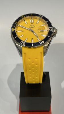 My limited edition yellow sports watch with sapphire crystal and screw down crown .