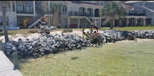 Rock Wall on Pensacola Beach