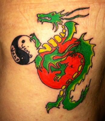 Fred's new Year of the Dragon Ying/Yang Tatto from STAIN TATTOO