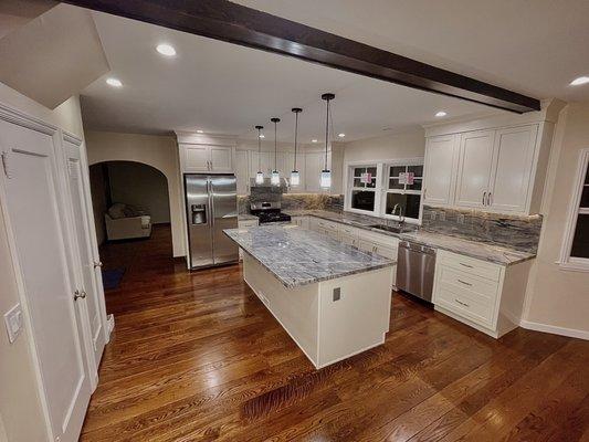 New remodeled kitchen. Nova electric installed all the lights. He also added light strips for under the cabinets.