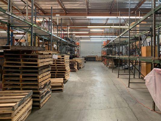 Inside our warehouse. Pallets and available space for new customers.