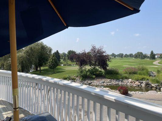 Nice view from the patio. The background sounds of the water feature is nice too.