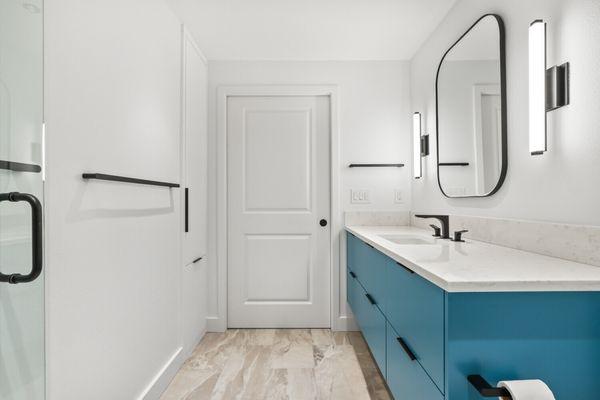 hanging vanity and pocket door