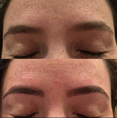 Brow wax and tint