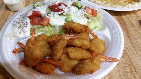 Butterfly Shrimp and Salad - comes with a drink