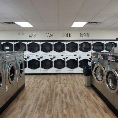 Plenty of industrial washers and dryers