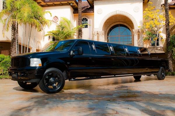 Excursion limo capable of seating up to 22 passengers.