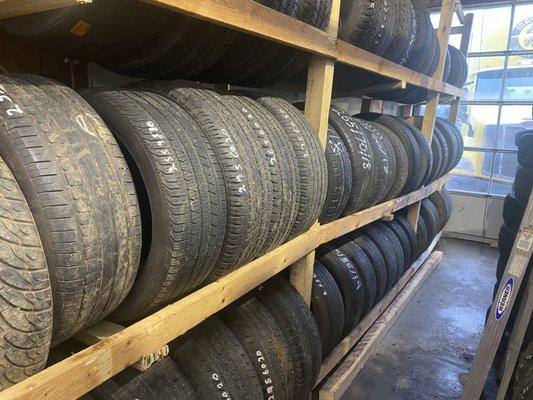 Lots of used tires