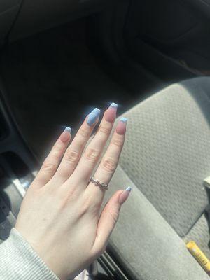 Blue French tips by BN nails