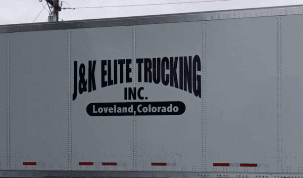 Semi truck with company logo