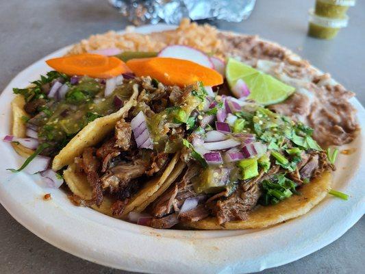 Taco Plate - Carne Asada, Carnitas, Birria