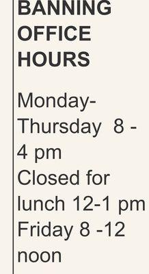 These are the correct office hours