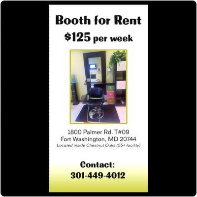 Last booth available for a people friendly stylist with own clientele ‍