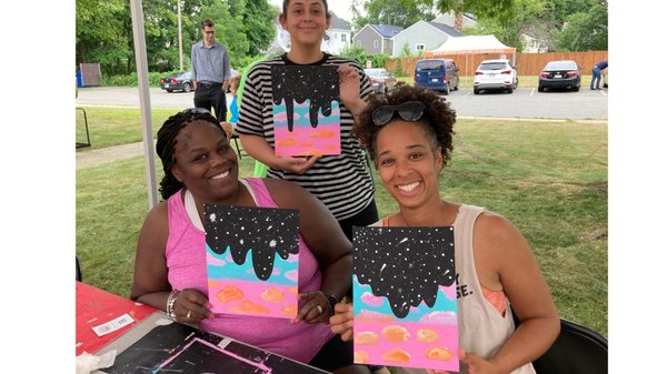 Painting program at Brockton public library.