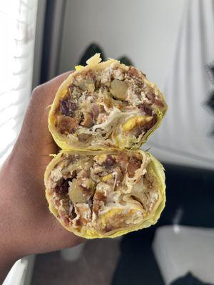 Breakfast Bacon and Eggs Burrito