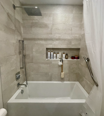 Shower area for full bath.