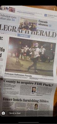 Made the front of the TH for the Halloween parade!!