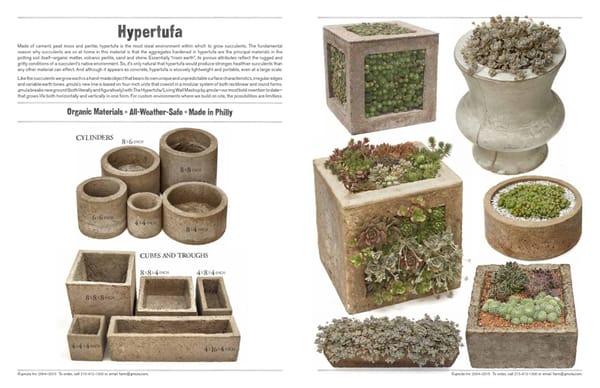 Examples of our custom Hypertufa containers