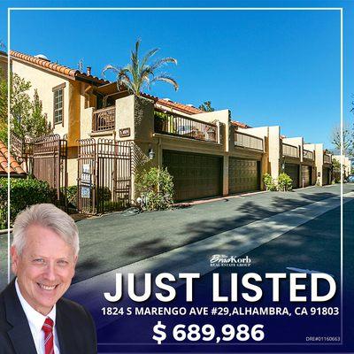 Just Listed Townhome in Alhambra California For Sale!