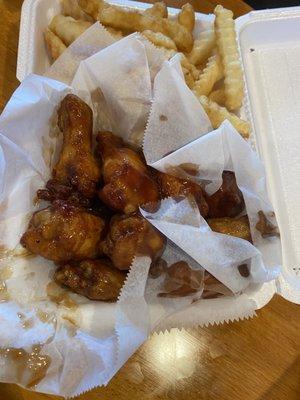 10 pc wing and fries-honey bbq