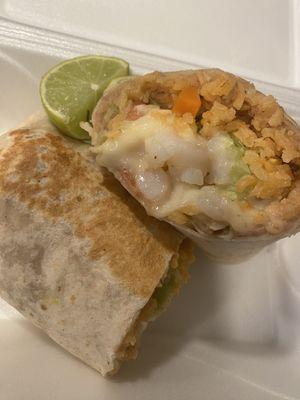 Shrimp burrito , it's huge ! Must try ! Very clean !