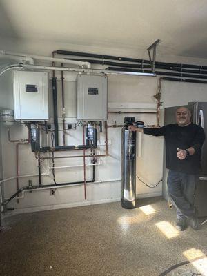 Hi everyone new duo tankless installation and heater treatment system.