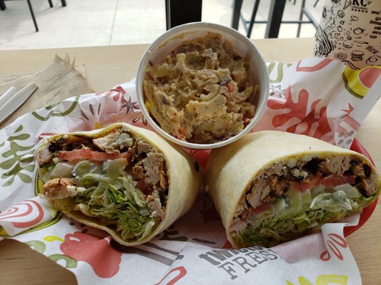 Chicken gyro and potato salad.