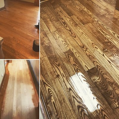 Before, During and After Ash Hardwood Sand and Refinish