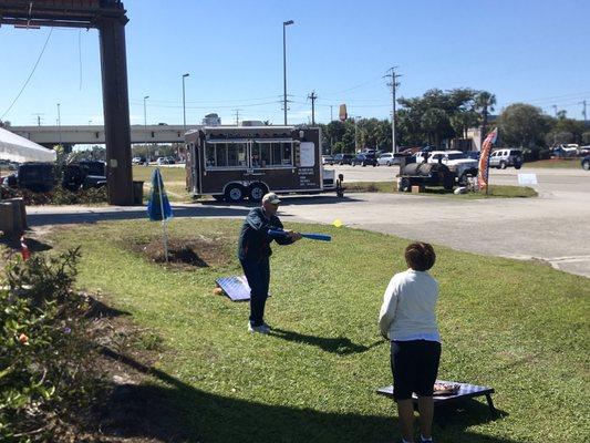 We have baseball, corn hole, and lots of outdoor games and sweet tea, beer and burgers.