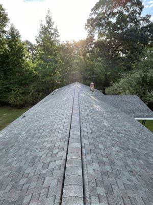 New sheathing install as well as new shingles.