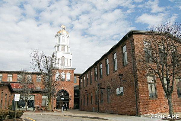 Providence office with large parking lot.