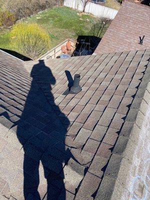 Wind and Hail Damage of old roof on the east side of the roof