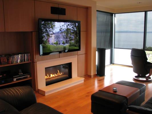 Very clean modern condo with Pioneer plasma, KEF speakers and custom built cabinet for center channel