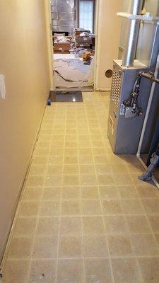 tile work, utility room