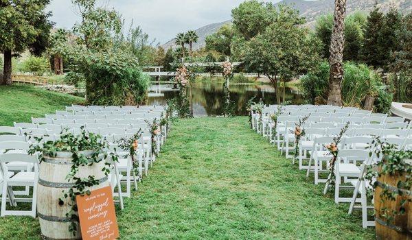 Ceremony set up at the boat garden