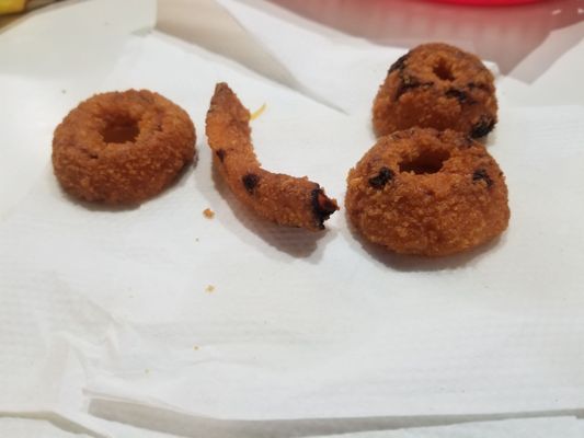 Onion rings, fit only for the trash..