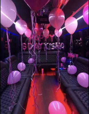 We prepare the inside of the bus for your special events!