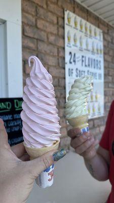 Black raspberry and banana soft serve - LARGE