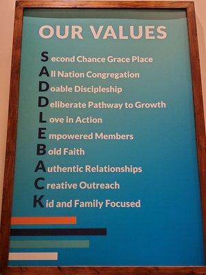 Saddleback Values