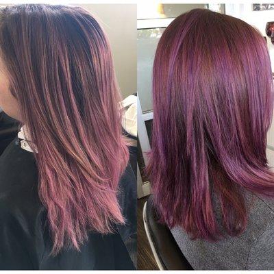 Before and After of fun fashion color