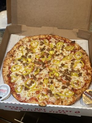 Sausage and Banana Pepper Pizza