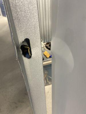 Storage unit lock damaged