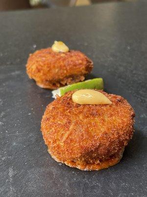 Goan Crab Cake ($13) tomato panch-phoran chutney. #missit