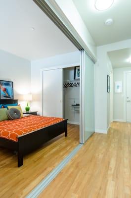 View of Bedroom with sliding privacy door