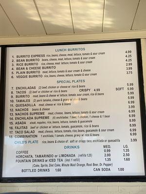 Great menu