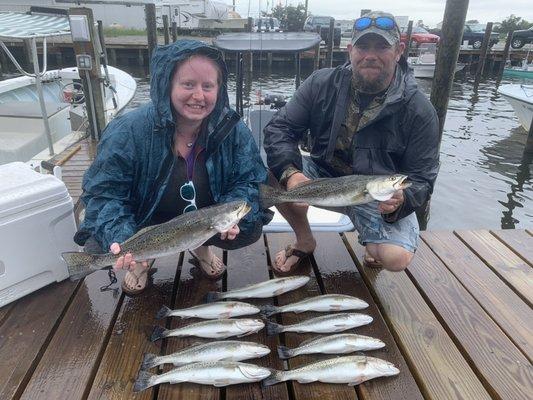 Fishing in the rain